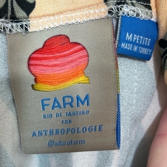 Farm Rio for Anthropologie Palm Leaf Sleeveless Cut Out Mini Dress SIZE MP - Picture 5 of 8